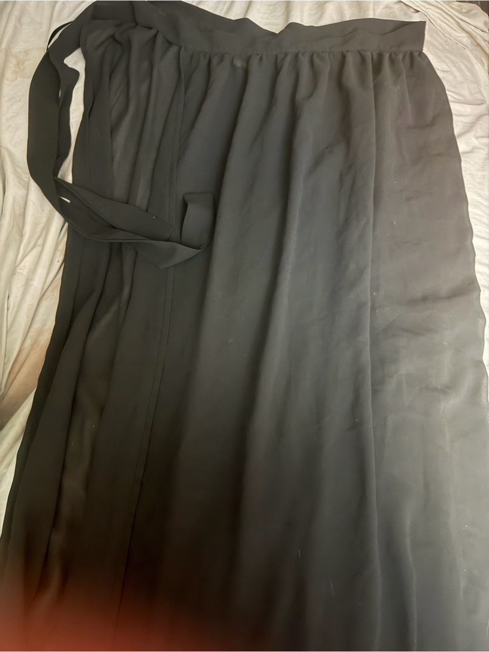 SHEIN Black Maxi Skirt with Side Tie